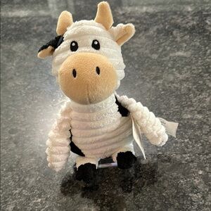 Prime Pets Dog Toy Adorable Cow Plush Squeaky Toy 8”x6”